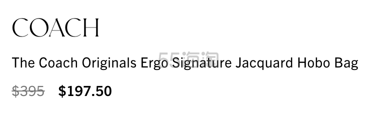 COACH 蔻驰 Ergo Signature 月牙包 5折 $197.5（约1304元）